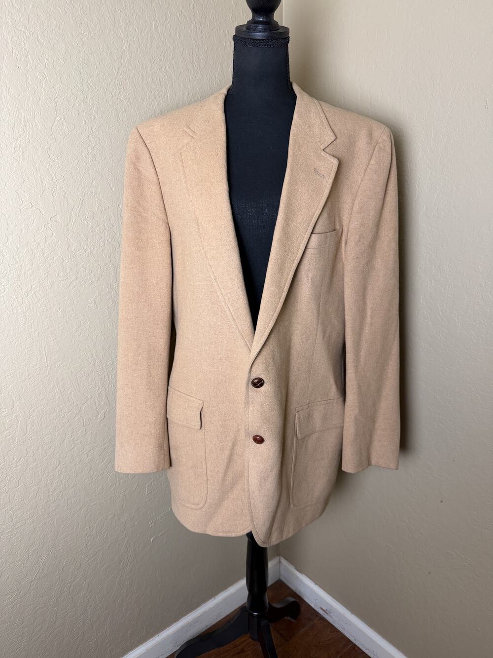 Nordstrom Mens 100% Camel Hair Blazer Tan Beige Sport Coat 2 Button Classic